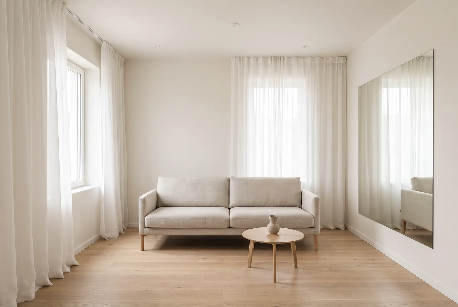 How to make a small room look bigger: color, light and layout