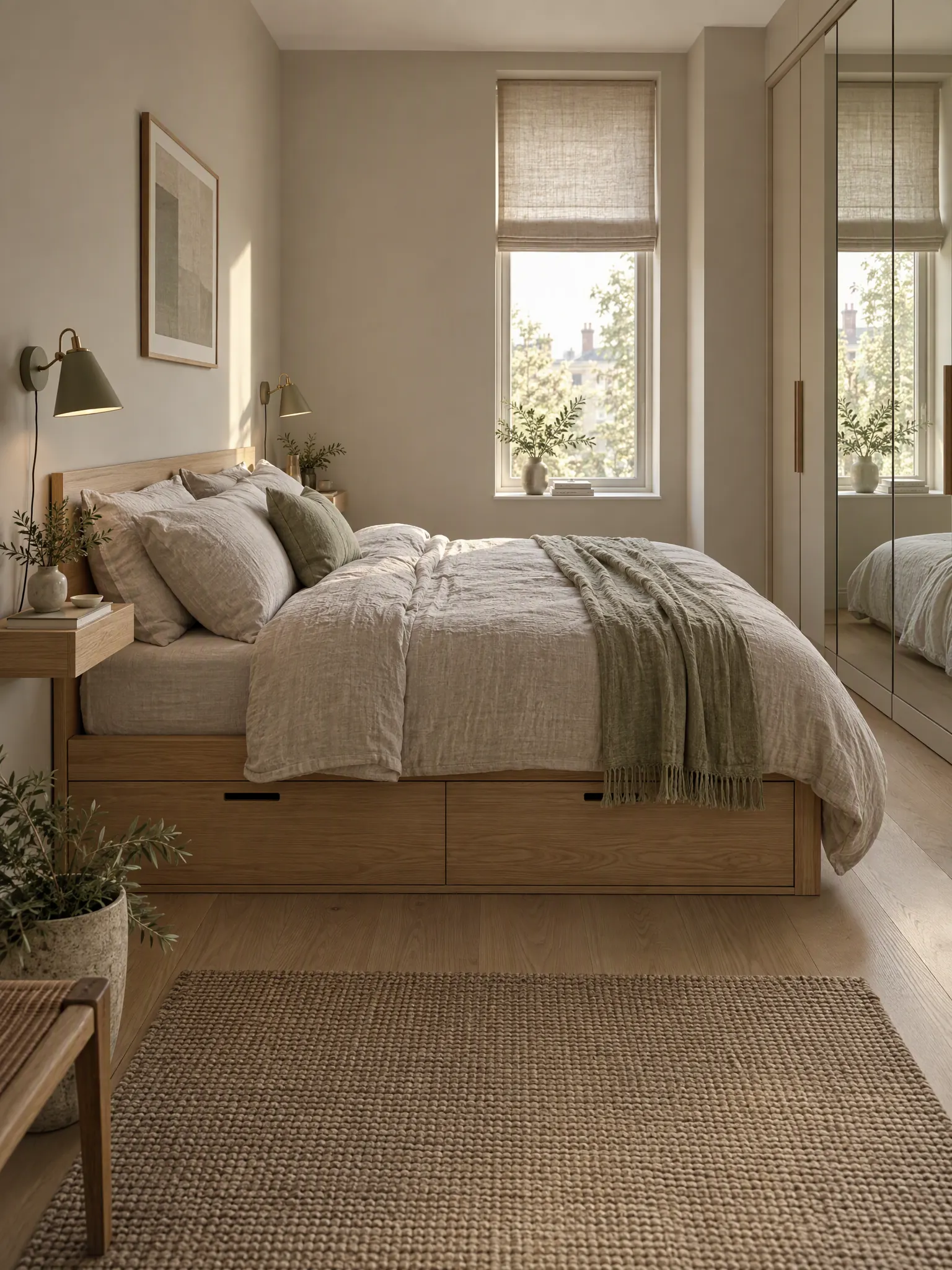 Style reference: Small Bedroom with a Storage Bed