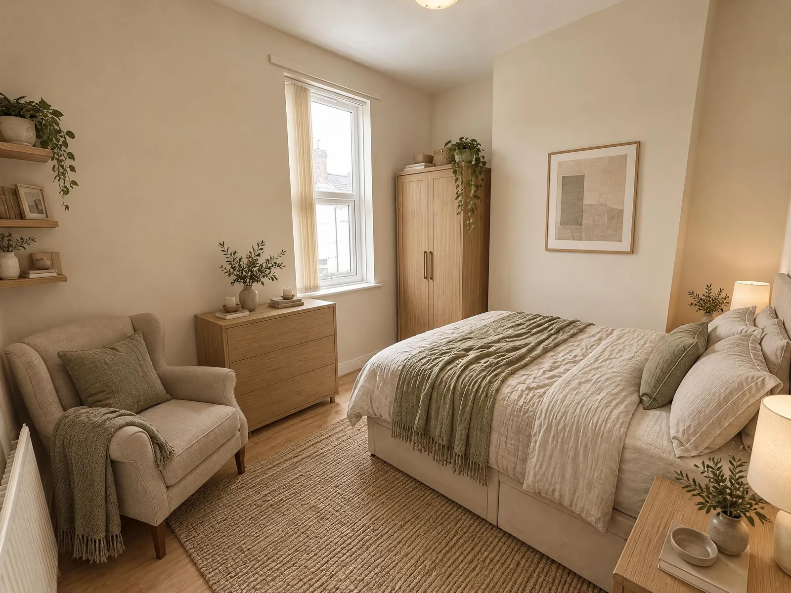 Small bedroom before and after: a crowded room made calm